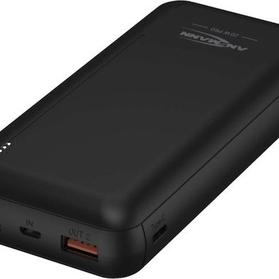 Ansmann PB320PD Power Bank 20000mAh 20W με 2 Θύρες USB-A και Θύρα USB-C Power Delivery / Quick Charge 3.0 Μαύρο