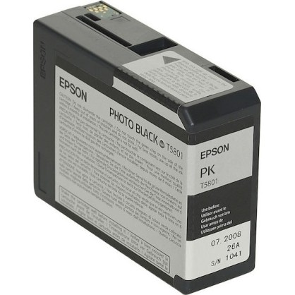 Epson T5801 Γνήσιο Μελάνι Εκτυπωτή InkJet Photo Μαύρο (C13T580100)