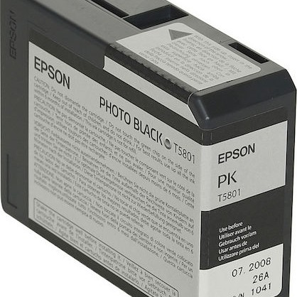 Epson T5801 Γνήσιο Μελάνι Εκτυπωτή InkJet Photo Μαύρο (C13T580100)