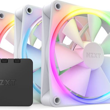 NZXT F120 RGB Case Fan με Σύνδεση 4-Pin PWM 3τμχ Λευκό