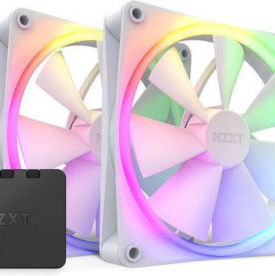 NZXT F140 RGB Case Fan με Σύνδεση 4-Pin PWM 2τμχ Λευκό