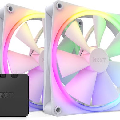 NZXT F140 RGB Case Fan με Σύνδεση 4-Pin PWM 2τμχ Λευκό