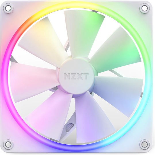 NZXT F140 RGB Case Fan με Σύνδεση 4-Pin PWM 2τμχ Λευκό