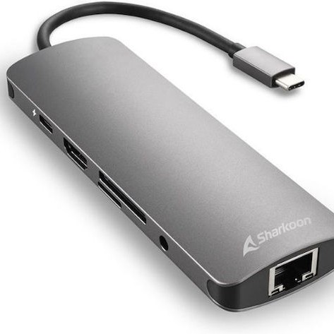 Sharkoon USB 3.2 Hub 4 Θυρών με σύνδεση USB-A / USB-C / Ethernet