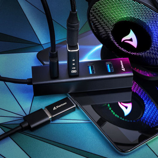 Sharkoon USB 3.2 Hub 4 Θυρών με σύνδεση USB-A / USB-C