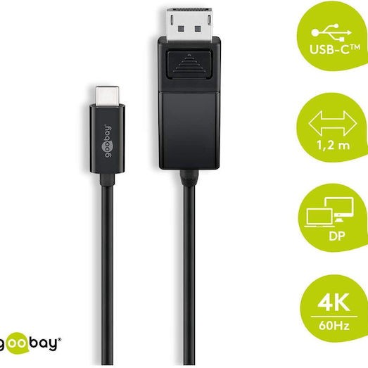 Goobay USB 2.0 Cable USB-C male - DisplayPort male Μαύρο 1.2m (79295)