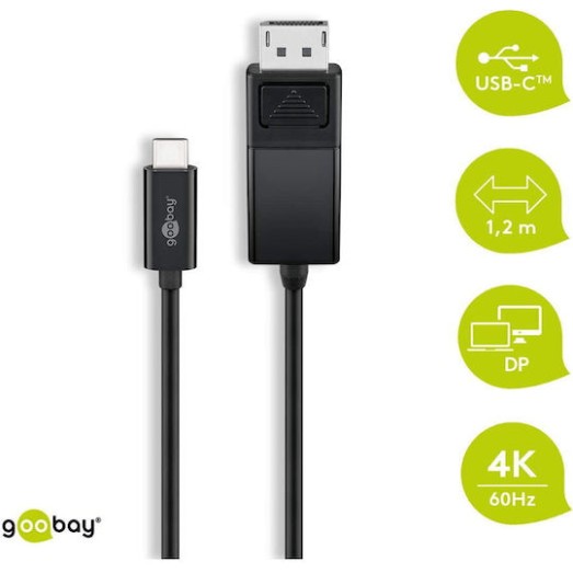 Goobay USB 2.0 Cable USB-C male - DisplayPort male Μαύρο 1.2m (79295)