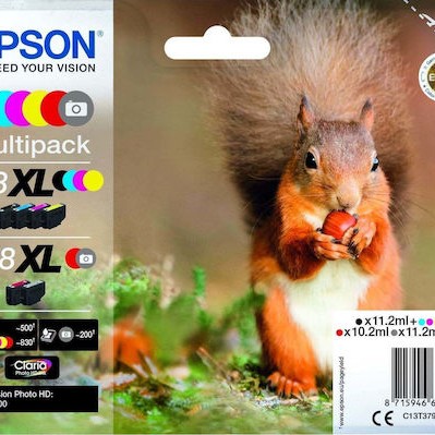 Epson 478XL Γνήσιο Πακέτο 6 Μελανιών Εκτυπωτή InkJet Photo Γκρι / Κίτρινο / Κυανό / Κόκκινο / Ματζέντα / Μαύρο (C13T379D4010)