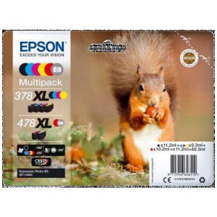 Epson 478XL Γνήσιο Πακέτο 6 Μελανιών Εκτυπωτή InkJet Photo Γκρι / Κίτρινο / Κυανό / Κόκκινο / Ματζέντα / Μαύρο (C13T379D4010)