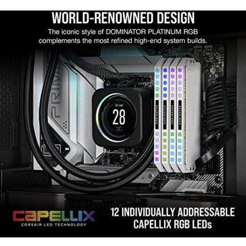 Corsair Dominator Platinum RGB DDR5 32GB RAM με 2x16GB Modules και Ταχύτητα 6200 για Desktop