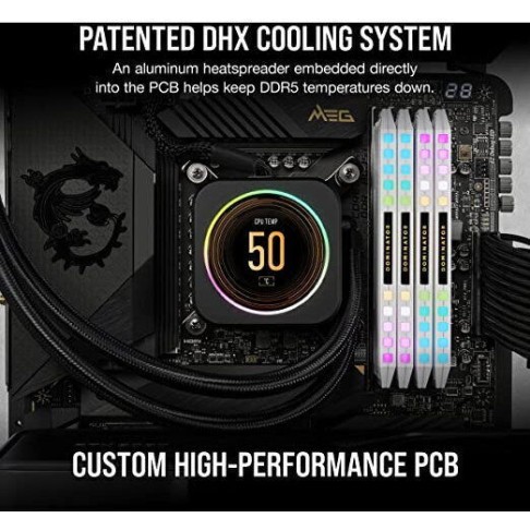 Corsair Dominator Platinum RGB DDR5 32GB RAM με 2x16GB Modules και Ταχύτητα 6200 για Desktop