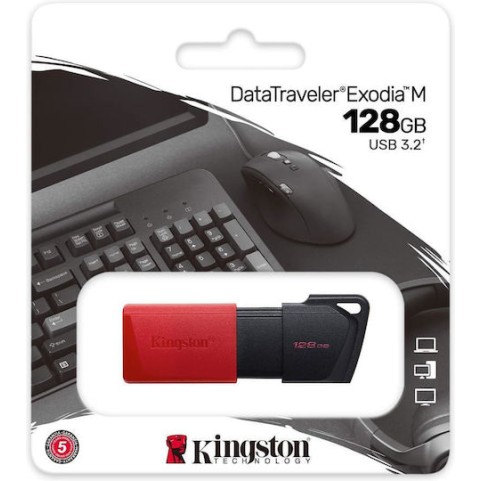 Kingston DataTraveler Exodia M 128GB USB 3.2 Stick Κόκκινο