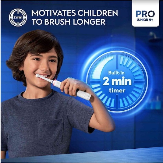Oral-B Pro 3 Junior Ηλεκτρική Οδοντόβουρτσα για 6+ Χρονών Λευκό