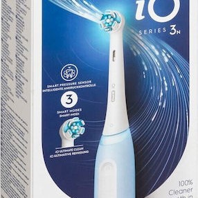 Oral-B iO Series 3N Ηλεκτρική Οδοντόβουρτσα με Αισθητήρα Πίεσης και Θήκη Ταξιδίου Μπλε