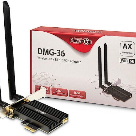 Inter-Tech DMG-36 Ασύρματη Κάρτα Δικτύου Wi‑Fi 6E (5400Mbps) PCI-e
