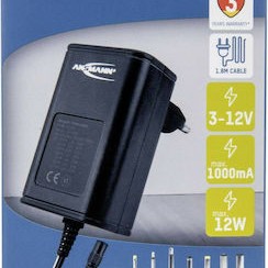 Ansmann APS 1000 Universal Τροφοδοτικό 12W με σετ βυσμάτων