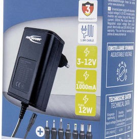 Ansmann APS 1000 Universal Τροφοδοτικό 12W με σετ βυσμάτων