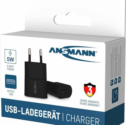 Ansmann Φορτιστής Χωρίς Καλώδιο με Θύρα USB-A Μαύρος (HC105)