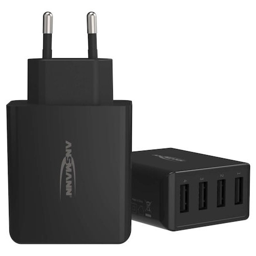 Ansmann Φορτιστής Χωρίς Καλώδιο με 4 Θύρες USB-A 30W Μαύρος (HC430)