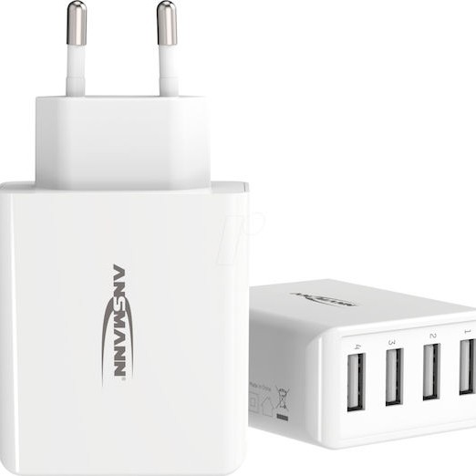Ansmann Φορτιστής Χωρίς Καλώδιο με 4 Θύρες USB-A 30W Λευκός (HC430)