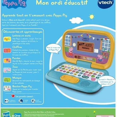 Vtech Ηλεκτρονικό Παιδικό Εκπαιδευτικό Laptop/Tablet Peppa Pig