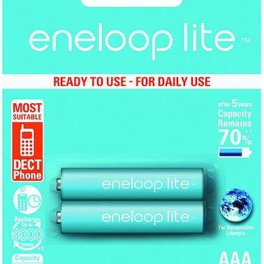 Panasonic Eneloop Lite Επαναφορτιζόμενες Μπαταρίες AAA Ni-MH 550mAh 1.2V 2τμχ