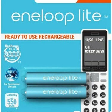 Panasonic Eneloop Lite Επαναφορτιζόμενες Μπαταρίες AAA Ni-MH 550mAh 1.2V 2τμχ