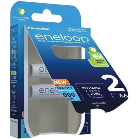 Panasonic Eneloop R6 Επαναφορτιζόμενες Μπαταρίες AA 2000mAh 2τμχ
