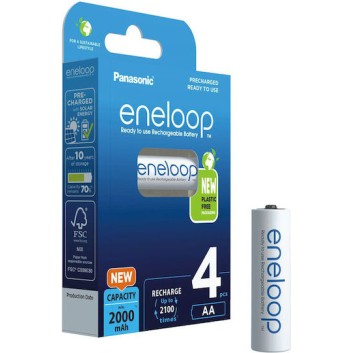 Panasonic Eneloop Επαναφορτιζόμενες Μπαταρίες AA Ni-MH 2000mAh 4τμχ