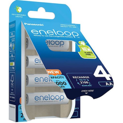 Panasonic Eneloop Επαναφορτιζόμενες Μπαταρίες AA Ni-MH 2000mAh 4τμχ