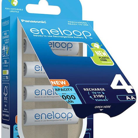 Panasonic Eneloop Επαναφορτιζόμενες Μπαταρίες AA Ni-MH 2000mAh 4τμχ