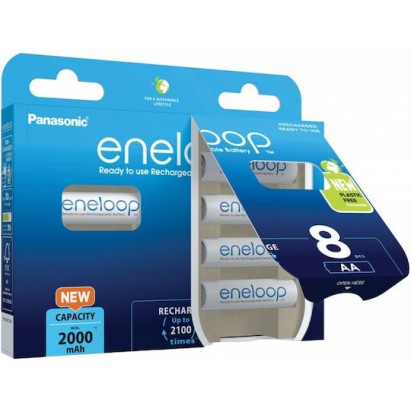 Panasonic Eneloop Επαναφορτιζόμενες Μπαταρίες AA Ni-MH 2000mAh 8τμχ