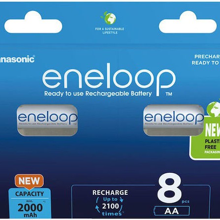 Panasonic Eneloop Επαναφορτιζόμενες Μπαταρίες AA Ni-MH 2000mAh 8τμχ
