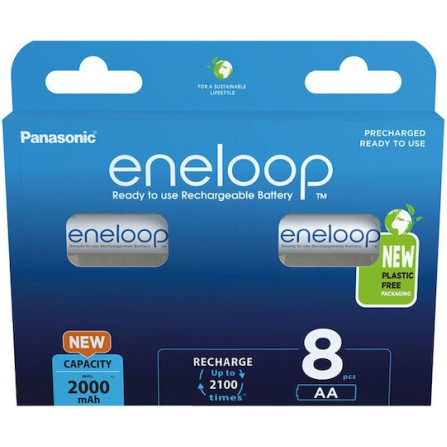 Panasonic Eneloop Επαναφορτιζόμενες Μπαταρίες AA Ni-MH 2000mAh 8τμχ