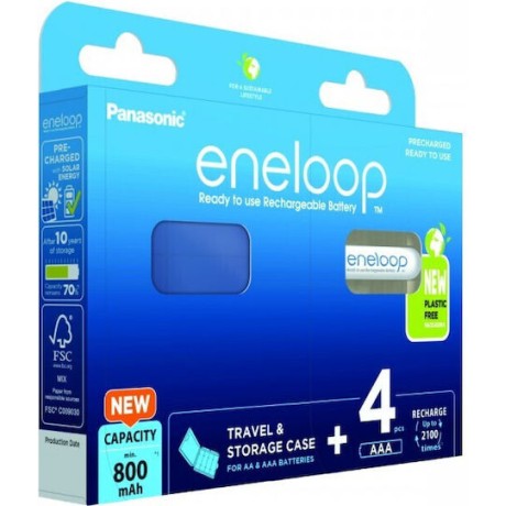 Panasonic Eneloop Επαναφορτιζόμενες Μπαταρίες AAA Ni-MH 800mAh 8τμχ