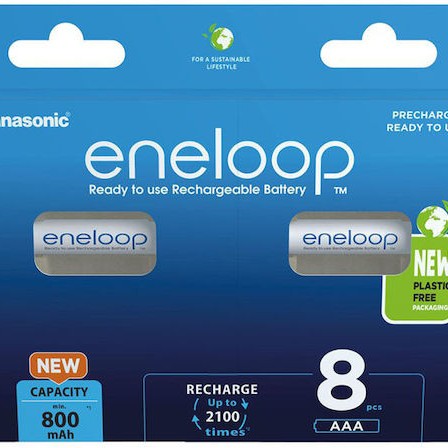 Panasonic Eneloop Επαναφορτιζόμενες Μπαταρίες AAA Ni-MH 800mAh 8τμχ