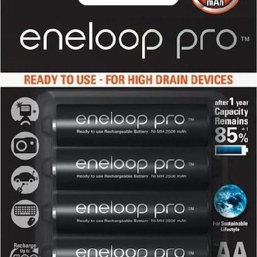 Panasonic Eneloop Pro Επαναφορτιζόμενες Μπαταρίες AA Ni-MH 2500mAh 1.2V 4τμχ