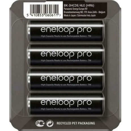 Panasonic Eneloop Pro Επαναφορτιζόμενες Μπαταρίες AA Ni-MH 2500mAh 1.2V 4τμχ