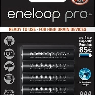 Panasonic Eneloop Pro Επαναφορτιζόμενες Μπαταρίες AAA Ni-MH 930mAh 1.2V 4τμχ