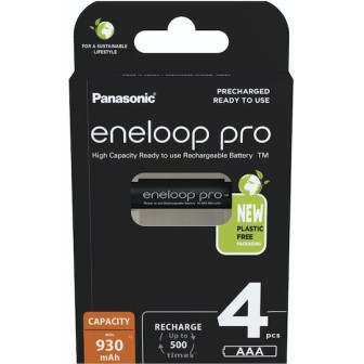 Panasonic Eneloop Pro Επαναφορτιζόμενες Μπαταρίες AAA Ni-MH 930mAh 1.2V 4τμχ