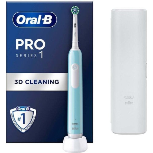 Oral-B Pro Series 1 Ηλεκτρική Οδοντόβουρτσα με Αισθητήρα Πίεσης και Θήκη Ταξιδίου Μπλε