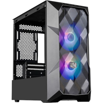 CoolerMaster TD300 MESH Gaming Mini Tower Κουτί Υπολογιστή με Πλαϊνό Παράθυρο και RGB Φωτισμό Μαύρο