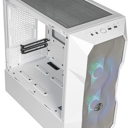 CoolerMaster TD300 MESH Gaming Mini Tower Κουτί Υπολογιστή με Πλαϊνό Παράθυρο και RGB Φωτισμό Λευκό