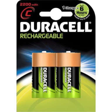 Duracell Επαναφορτιζόμενες Μπαταρίες C Ni-MH 2200mAh 1.2V 2τμχ