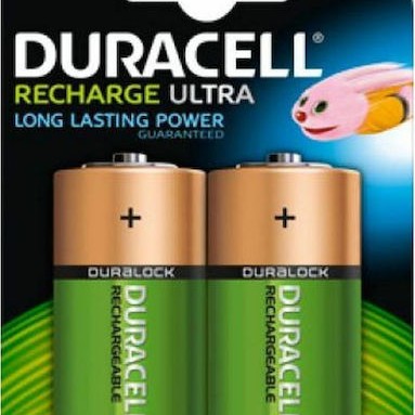 Duracell Recharge Ultra Επαναφορτιζόμενες Μπαταρίες D Ni-MH 3000mAh 1.2V 2τμχ