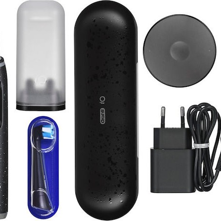 Oral-B Io Series 10 Ηλεκτρική Οδοντόβουρτσα με Χρονομετρητή, Αισθητήρα Πίεσης και Θήκη Ταξιδίου Μαύρη