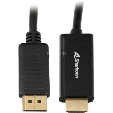 Sharkoon Cable DisplayPort male - HDMI male 1m Μαύρο