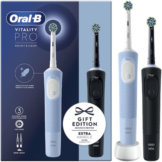 Oral-B Vitality Pro Protect X Clean Ηλεκτρική Οδοντόβουρτσα με Αισθητήρα Πίεσης Μπλε / Μαύρη