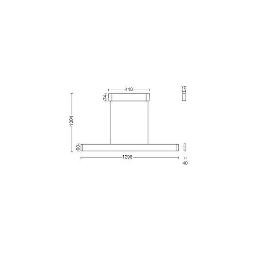 Philips Ensis Ρυθμιζόμενο Κρεμαστό Φωτιστικό Λευκό LED Ράγα