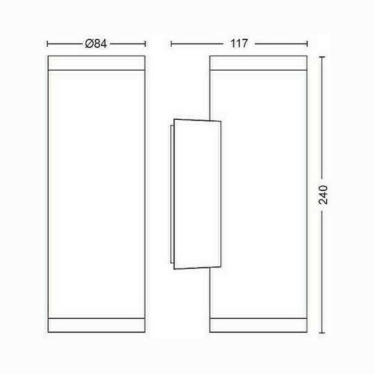 Philips Επιτοίχιο Εξωτερικό Σποτ LED IP44 8W με Ψυχρό Λευκό Φως Διπλής Δέσμης 24x11.7x8.4εκ.
